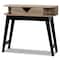 Baxton Studio Wales ModernLight Brown Finished Wood 1-Drawer Console Table 196-11913-ZORO - alternate 2